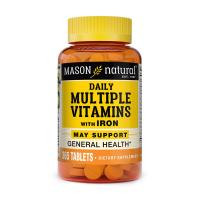 foto дієтична добавка вітаміни в таблетках mason natural daily multiple vitamins with iron з залізом, 365 шт