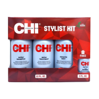 foto уцінка! набір для волосся chi stylist kit (shampoo, 355 мл + thermal protective treatment, 355 мл + silk reconstructing complex, 59 мл + mist, 355 мл)