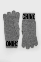 foto рукавички moschino жіночі колір сірий