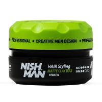 foto чоловіча матова глина для укладання волосся nishman hair styling matte clay wax keratin m2 сильної фіксації, 100 мл