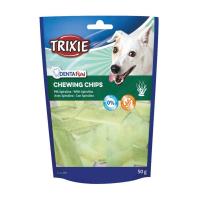foto ласощі для собак trixie denta fun chewing chips зі спіруліною, 50 г