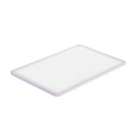foto дошка кухонна ardesto fresh пластикова, біла з ліловим обідком, 205*290*7 мм (ar1401lp)