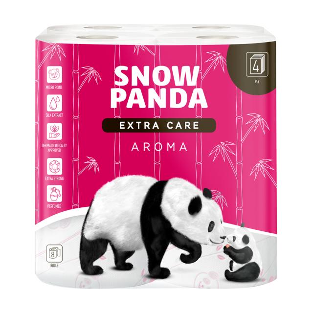 foto туалетний папір сніжна панда extra care aroma 4-шаровий, 8 шт