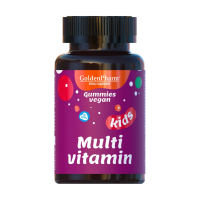 foto дієтична добавка мультивітаміни для дітей golden pharm multi vitamin kids веганський мармелад, 60 шт