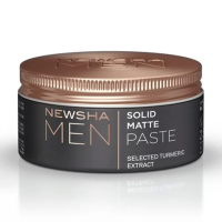 foto чоловіча матова паста для укладання волосся newsha men solid matte paste, 75 мл