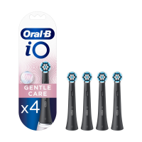 foto змінні насадки для електричної зубної щітки oral-b io gentle care чорні, 4 шт