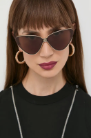 foto сонцезахисні окуляри balenciaga жіночі колір золотий