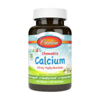 foto дієтична добавка дитячі мінерали в жувальних таблетках carlson labs kid's calcium кальцій, 250 мг, 60 шт