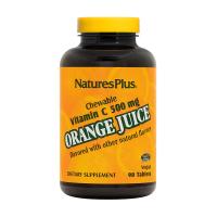 foto дієтична добавка в жувальних таблетках naturesplus orange juice вітамін c, 500 мг, 90 шт
