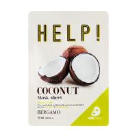 foto тканинна маска для обличчя bergamo help з кокосом, 25 мл