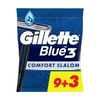 foto одноразові станки для гоління gillette blue 3 comfort slalom, 12 шт
