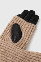 foto рукавички з домішкою вовни liu jo колір чорний