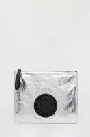 foto шкіряна сумка karl lagerfeld колір срібний