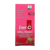 foto дієтична добавка ener-c 1.000 mg vitamin c шипучий розчинний порошок для напою, зі смаком малини, 30 шт