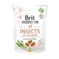 foto ласощі для собак brit crunchy snack insects комахи, лосось та чебрець, 200 г