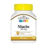 foto дієтична добавка в таблетках 21st century niacin вітамін в3, 100 мг, 110 шт