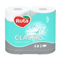 foto туалетний папір ruta classic білий, 2-шаровий, 170 відривів, 4 рулони