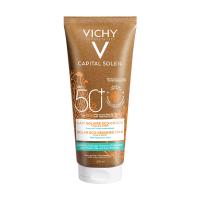 foto сонцезахисне зволожувальне молочко для шкіри обличчя та тіла vichy capital soleil solar eco-designed milk spf50+, 200 мл