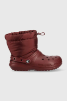 foto зимові чоботи crocs classic lined neo puff boot classic колір бордовий 206630