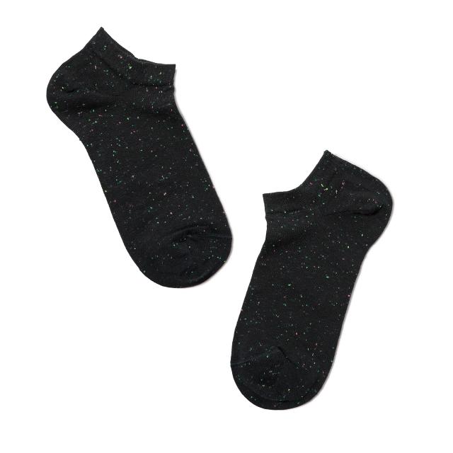 foto шкарпетки жіночі conte elegant active   16с-62сп (ультракороткі, pixels) бавовняні  чорний р.25