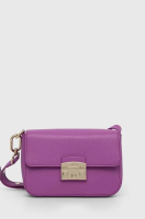 foto шкіряна сумочка furla metropolis колір фіолетовий