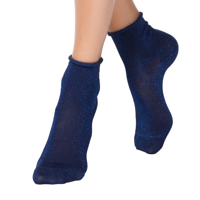 foto шкарпетки жіночі conte elegant classic (люрекс, без резинки) віскозні 17с-16сп  темно-синій р.23
