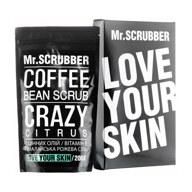 foto кавовий скраб для тіла й обличчя mr.scrubber crazy citrus для всіх типів шкіри, 200 г