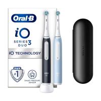 foto набір електричних зубних щіток oral-b io3 чорна та блакитна + футляр