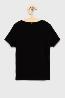foto дитяча бавовняна футболка tommy hilfiger колір чорний з принтом