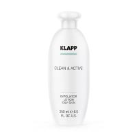 foto ексфоліатор для жирної шкіри обличчя klapp clean & active exfoliator lotion oily skin, 250 мл