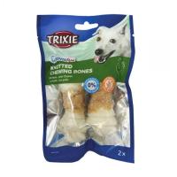 foto ласощі для собак trixie denta fun knotted chewing bones для чищення зубів, з куркою, 11 см, 70 г