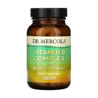 foto дієтична добавка вітаміни в капсулах dr. mercola vitamin b complex with benfotiamine, комплекс вітамінів b з бенфотіаміном, 60 шт