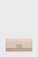 foto шкіряний гаманець furla жіночий колір бежевий