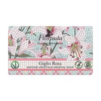 foto натуральне мило florinda mosaics vegetal soap рожева лілія, 200 г