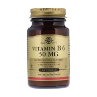foto дієтична добавка вітаміни в таблетках solgar в6, vitamin b6 50 мг, 100 шт