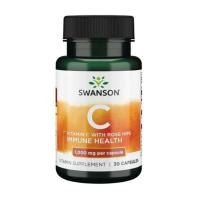 foto дієтична добавка в капсулах swanson vitamin c with rose hips вітамін с з шипшиною 1000 мг, 30 шт