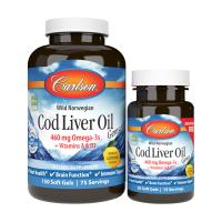 foto дієтична добавка в желатинових капсулах carlson labs cod liver oil олія печінки тріски, зі смаком лимона, 150+30 шт