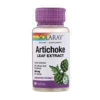 foto дієтична добавка в вегетаріанських капсулах solaray artichoke leaf extract екстракт листя артишоку 300 мг, 60 шт
