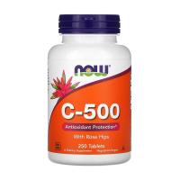 foto дієтична добавка вітаміни в таблетках now foods c-500 з шипшиною, 250 шт