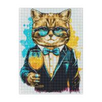foto алмазна мозаїка ідейка містер кіт, 30*40 см (amo7511)