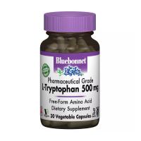 foto дієтична добавка амінокислота в капсулах bluebonnet nutrition l-tryptophan l-триптофан 500 мг, 30 шт
