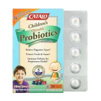 foto дієтична добавка дитяча в жувальних таблетках catalo naturals children's chewable probiotics formula mixed berry flavor, 30 шт