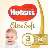 foto підгузки huggies elite soft розмір 3 (5-9 кг), 80 шт