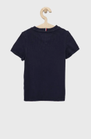 foto дитяча бавовняна футболка tommy hilfiger колір синій з аплікацією