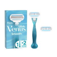foto станок для гоління gillette venus smooth жіночий, з 2 змінними картриджами, 1 шт