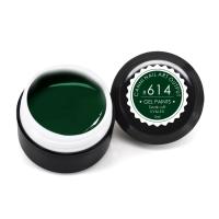 foto гель-фарба canni nail art output gel paints soak-off uv&led 614 темно-зелена, 5 мл