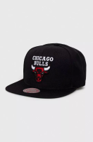 foto кепка з домішкою вовни mitchell&ness chicago bulls колір чорний з аплікацією