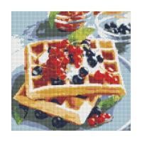 foto алмазна мозаїка ідейка бельгійські вафлі з ягодами, 40*40 см (amo7140)