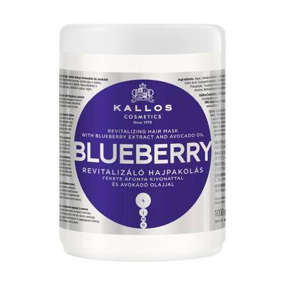 Podrobnoe foto маска для волосся kallos cosmetics kjmn blueberry hair mask відновлювальна, з екстрактом чорниці, 1 л