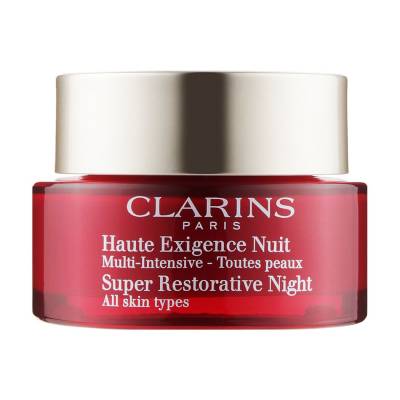 Podrobnoe foto відновлювальний нічний крем для обличчя clarins super restorative night cream all skin types для всіх типів шкіри, 50 мл